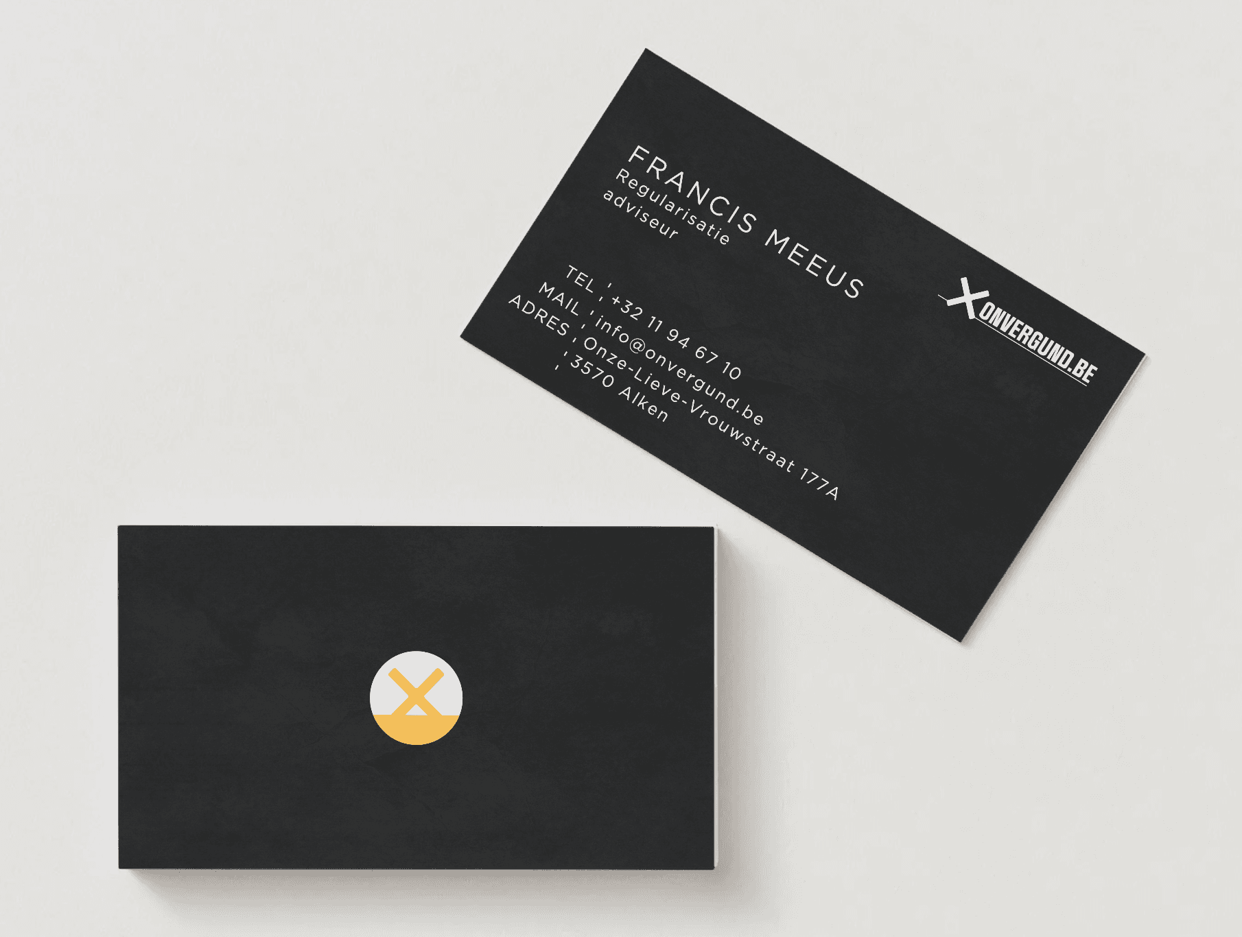 Onvergund.be offline branding collateral