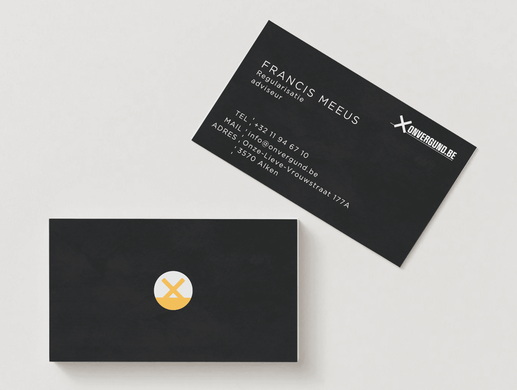 Onvergund.be offline branding collateral