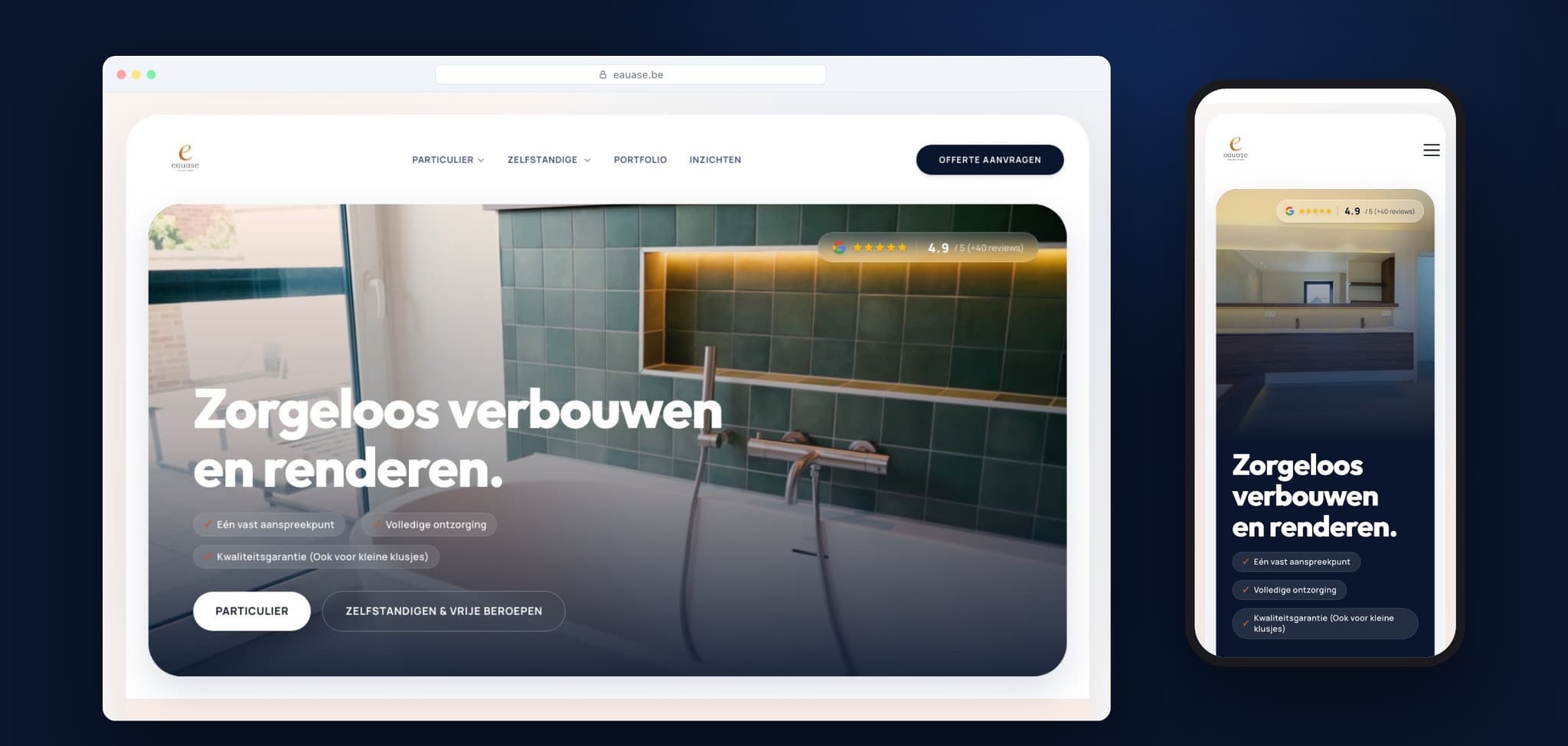 Eauase 2.0 - The new website on desktop and mobile
