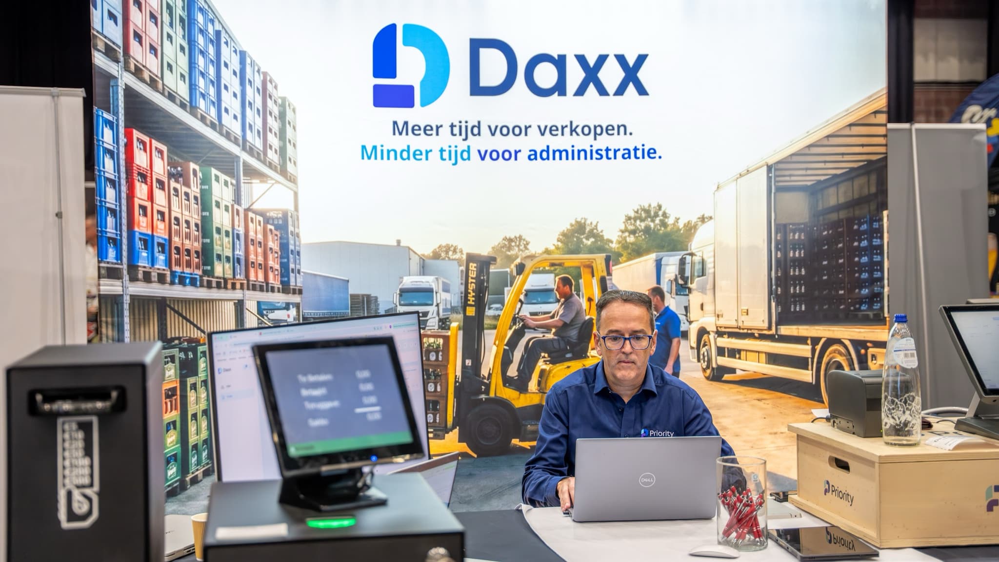The Daxx stand with its slogan about more time for selling and less for admin