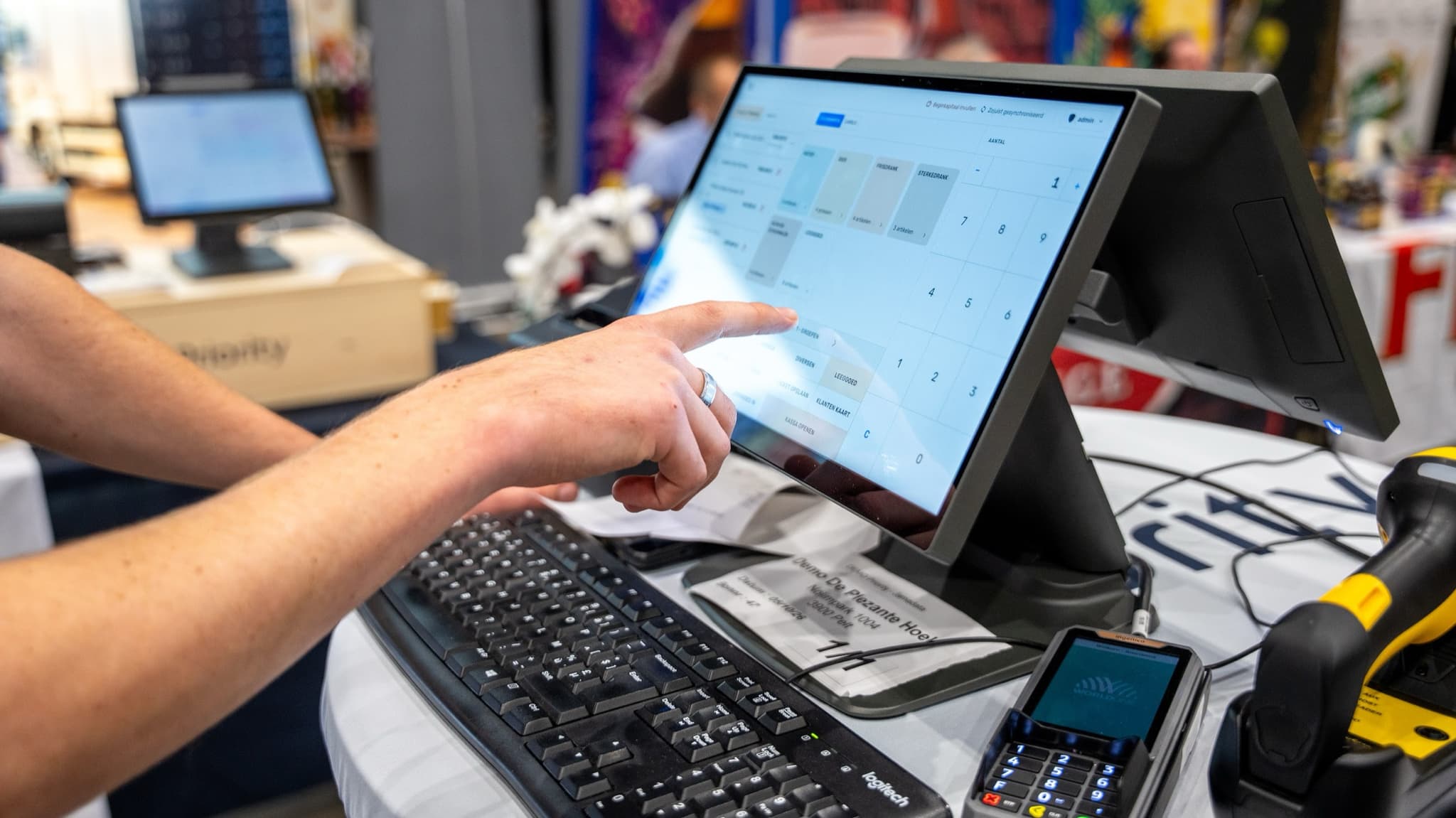 Detail: the touchscreen of the new till
