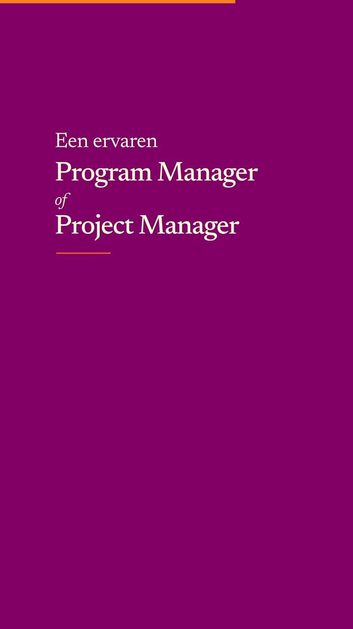 Typographic role film: Programme or Project Manager
